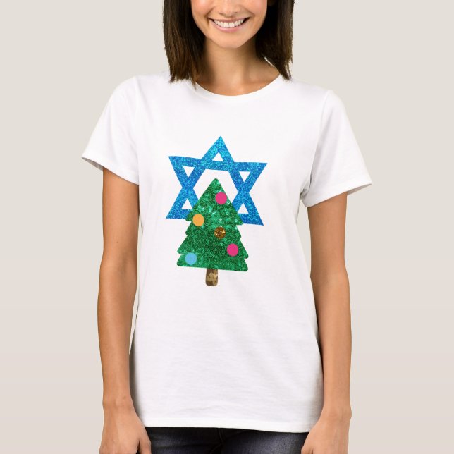 sequin christmukkah hanukkah t shirt (Framsida)