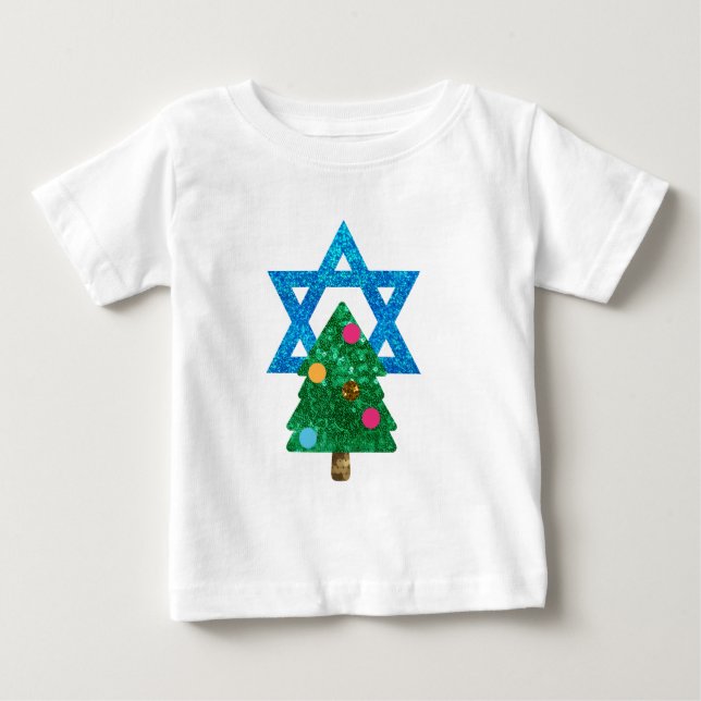 sequin christmukkah hanukkah tee shirt (Framsida)