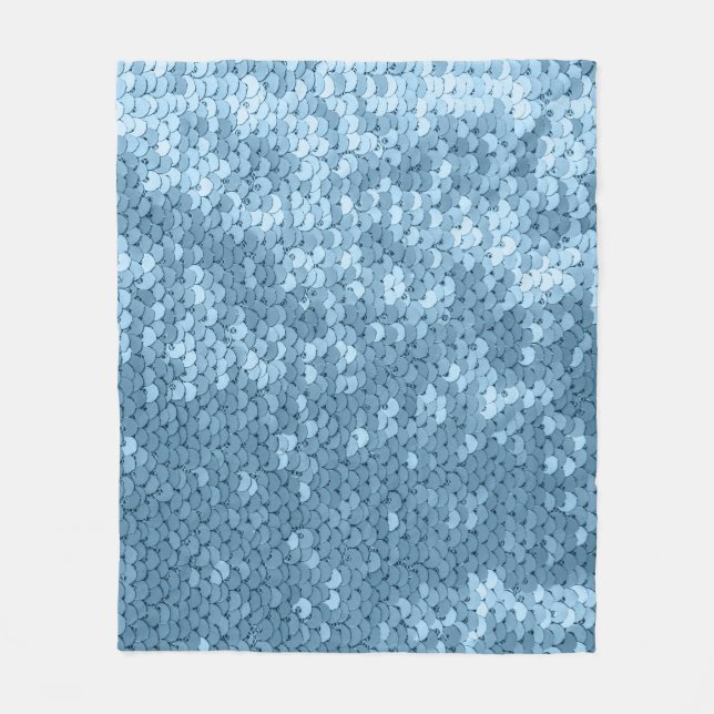 Sequin Fabric: Himlar Blue Shimmer. Fleecefilt (Framsidan)