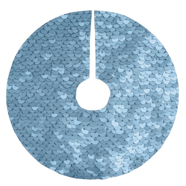 Sequin Fabric: Himlar Blue Shimmer. Julgransmatta Borstad Polyester (Framsidan)