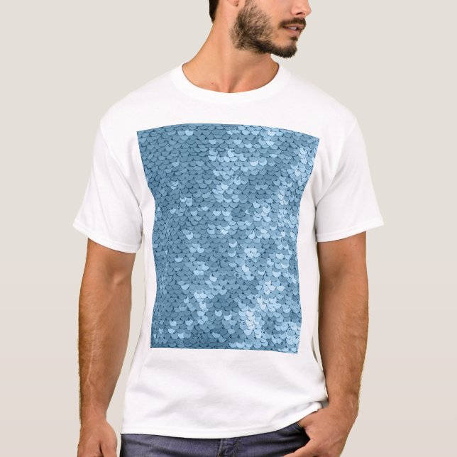 Sequin Fabric: Himlar Blue Shimmer. T Shirt (Framsida)