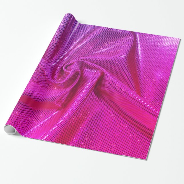 Sequin gnistra glitter utseendet rosa magenta presentpapper (Utrullad)