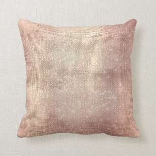  Sequin i rosa ros Guld Sparkly Kudde