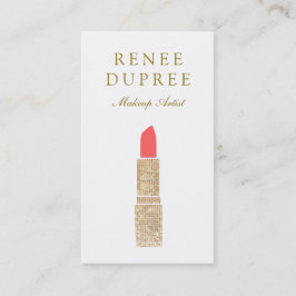 Sequin Lipstick Logotyp Makeup Artist Beauty Salon Visitkort