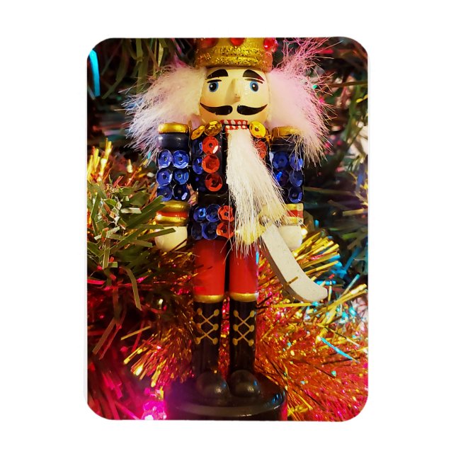 Sequin Nutcracker Soldat christmas ornament Magnet (Vertikal)