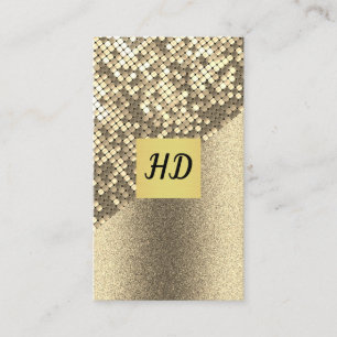 Sequin och Glitter / Guld Lux / Monogram Visitkort
