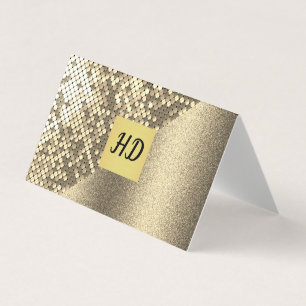 Sequin och Glitter/Guld Lux Visitkort