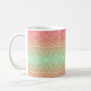 Sequin snöre mönster gradient rosa guld grönt kaffemugg
