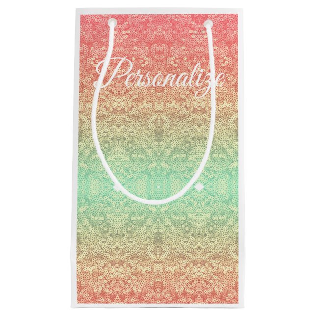 Sequin snöre mönster-gradientpeach guld grönt (Framsidan)