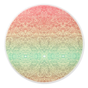 Sequin snöre mönster ombre peach guld grönt gigly knopp