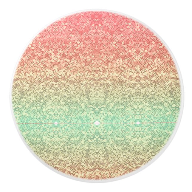 Sequin snöre mönster ombre peach guld grönt gigly knopp (Framsidan)