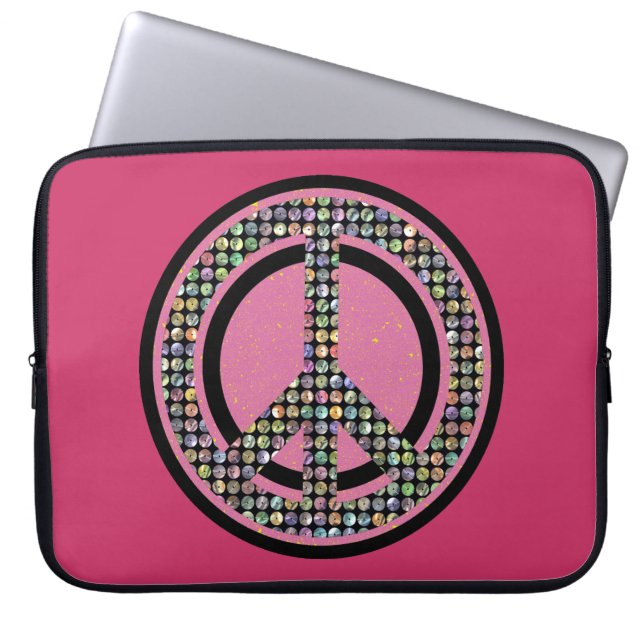 SEQUINED ROSA laptop sleeve för FRED (Framsidan)