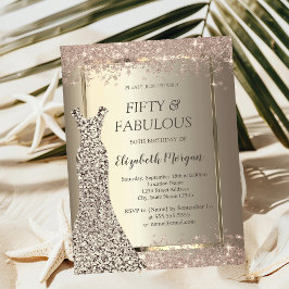 Sequins Dress Glitter Confetti 50:e födelsedagen Inbjudningar