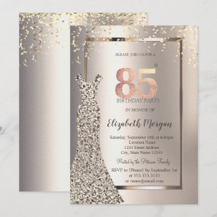 Sequins Klänning Konfetti Elfenben 65-årsdag Inbjudningar