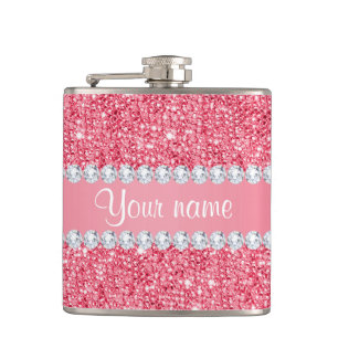Sequins och diamanter för Faux rosa Fickplunta
