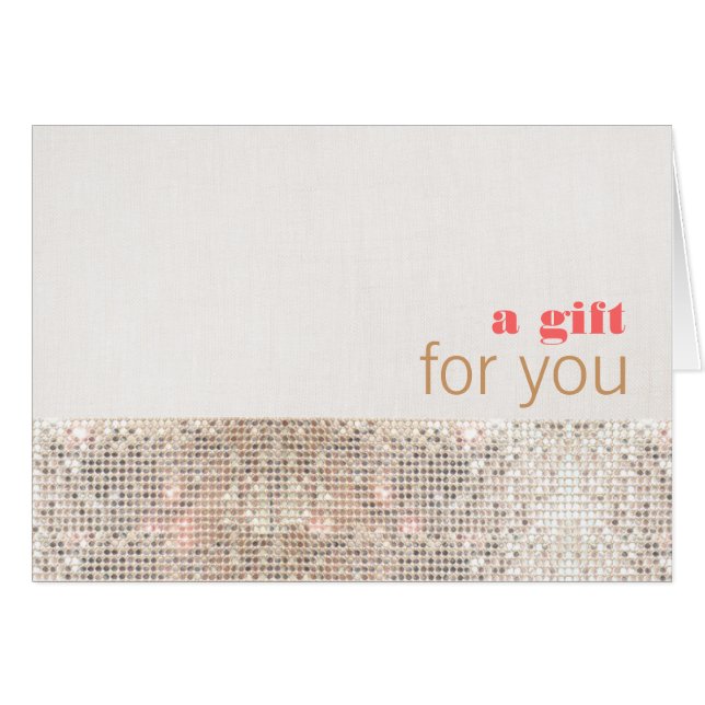 Sequins och Linen Gift Card (inte realsekvenser) OBS Kort (Framsidan Horizontal)