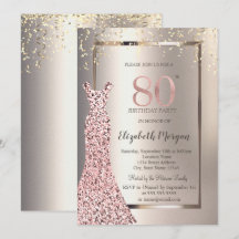 Sequins Rosa Guld Klänning Elfenben 80-årsdag