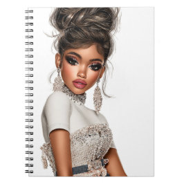 Sequins & Sculpted Glam Girl Spiral Photo Notebook Anteckningsbok