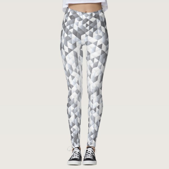 Sequins silver: Glittrande Mosaic-bakgrund Leggings (Framsida)
