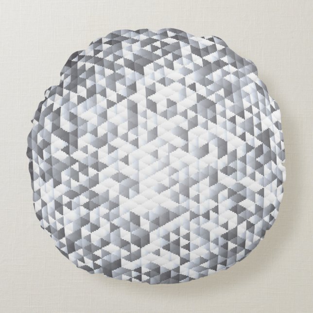 Sequins silver: Glittrande Mosaic-bakgrund Rund Kudde (Framsidan)