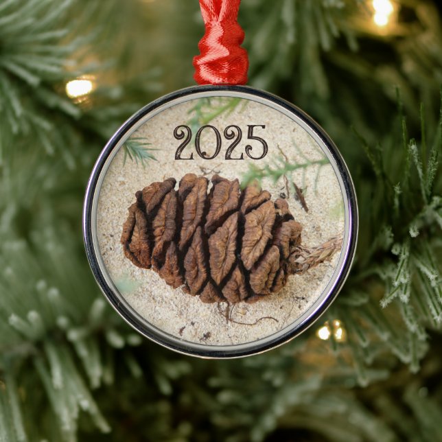 Sequoia Cone i Sand Julgransprydnad Metall (Träd)