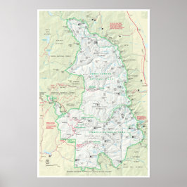 Sequoia & Kung Canyon karta poster