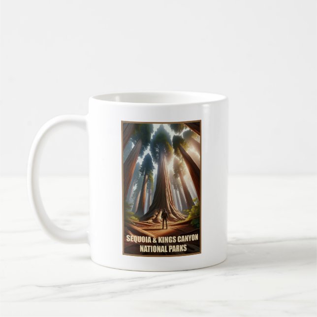 Sequoia & Kung Canyon National Parker Kaffemugg (Vänster)
