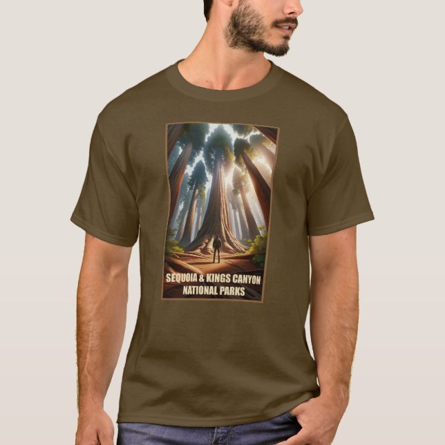 Sequoia & Kung Canyon National Parker T Shirt (Framsida)