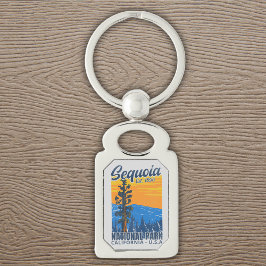 Sequoia National Park California Est 1890 Rektangulärt Silverfärgad Nyckelring