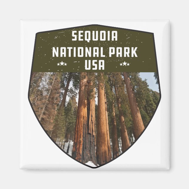 Sequoia National Park California sekvoia träd Magnet (Framsidan)