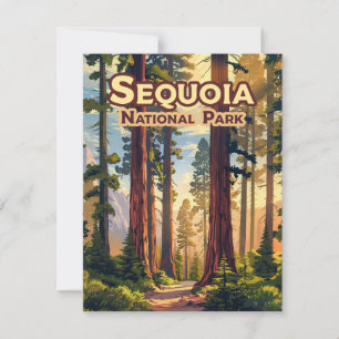 Sequoia National Park California Träd Retro Card