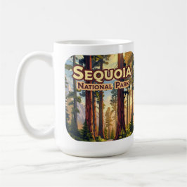 Sequoia National Park California Träd Retro Kaffemugg
