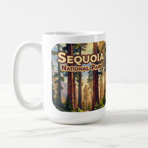 Sequoia National Park California Träd Retro Kaffemugg
