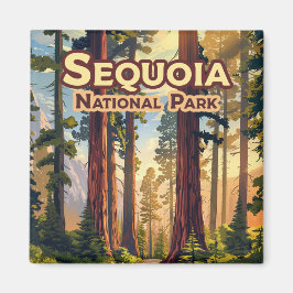 Sequoia National Park California Träd Retro Magnet