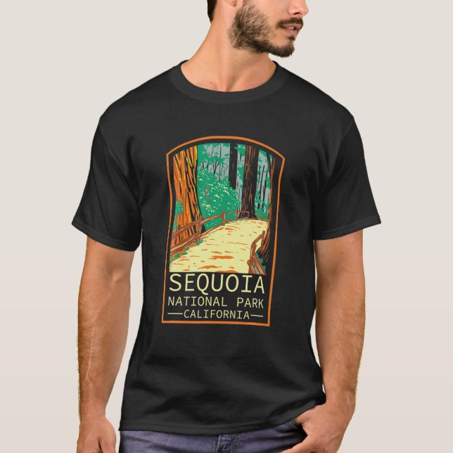Sequoia National Park Hiking California Sequoias T Shirt (Framsida)