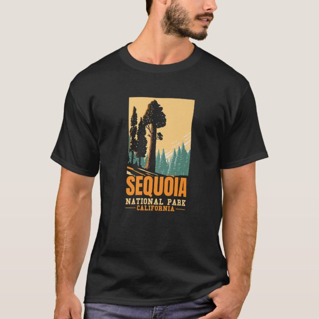 Sequoia National Park Hiking California Sequoias T Shirt (Framsida)