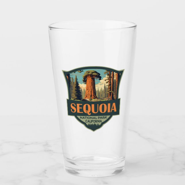 Sequoia National Park Illustration Retro Glaskopp (Framsida)