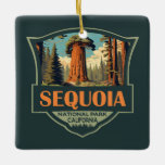Sequoia National Park Illustration Retro Julgransprydnad Keramik<br><div class="desc">Sequoia-vektorteckningsdesign. Parken har den högsta punkten i det angränsande Stater,  berget Whitney,  och ligger söder om Kung Canyon nationalpark.</div>