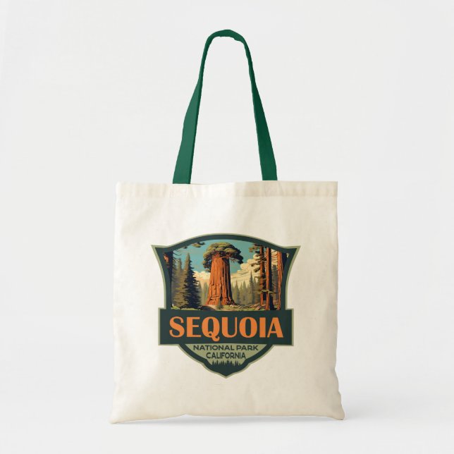 Sequoia National Park Illustration Retro Tygkasse (Framsidan)