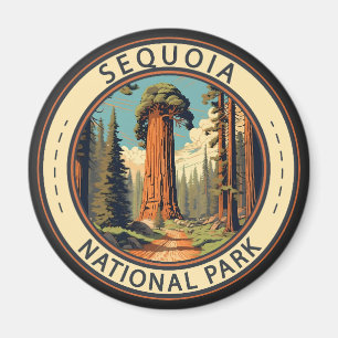 Sequoia National Park Illustration Travel Art Magnet