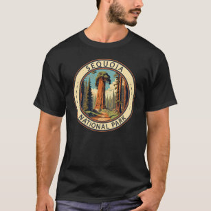 Sequoia National Park Illustration Travel Art T Shirt