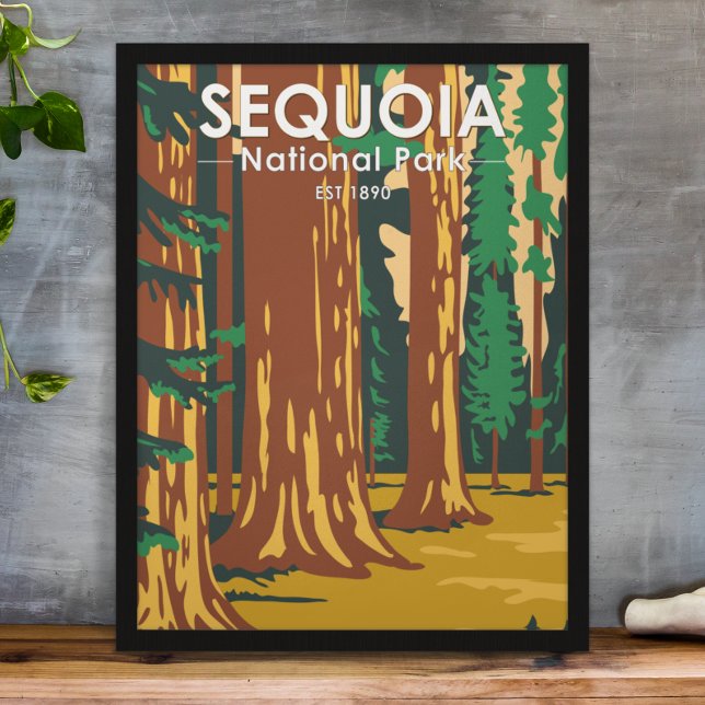 Sequoia National Park Jättelika Sequoia Träd Vinta Poster (Skapare uppladdad)