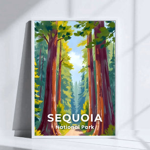 Sequoia National Park   Kalifornien Resa Poster