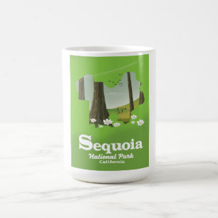 Sequoia National Park karta reseskylt Magisk Mugg