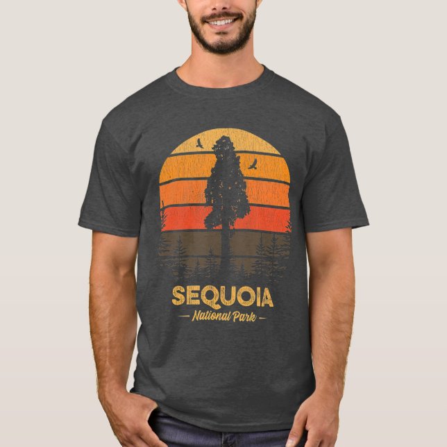 Sequoia National Park Retro Vintage Souvenir T Shirt (Framsida)