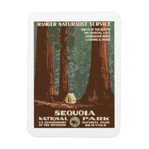 Sequoia National Park USA Vintage resor Poster Magnet