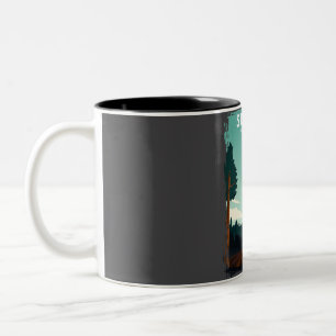 Sequoia National Park Vintage Minimal Travel Poste Två-Tonad Mugg