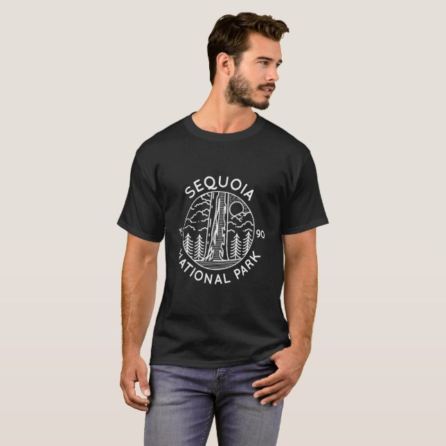 Sequoia National Park Vit Linje Utomhus T Shirt (Hel framsida)