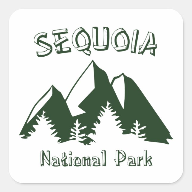 Sequoia nationalpark fyrkantigt klistermärke (Framsida)