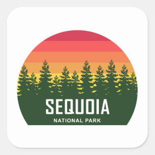 Sequoia nationalpark fyrkantigt klistermärke